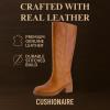 image:imageCUSHIONAIRE Sawyer Genuine Leather Tall Chunky Heel Womens Boots  Pull On Casual Knee High Boots for WomenSaddle