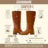 image:imageCUSHIONAIRE Sawyer Genuine Leather Tall Chunky Heel Womens Boots  Pull On Casual Knee High Boots for WomenSaddle