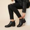 image:imageCUSHIONAIRE Taco Womens Ankle Bootie  Low Heel Ankle Boots for Women with Memory Foam Comfort Side Zipper and Wide Widths AvailableBlack Smooth