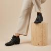 image:imageCUSHIONAIRE Taco Womens Ankle Bootie  Low Heel Ankle Boots for Women with Memory Foam Comfort Side Zipper and Wide Widths AvailableBlack Smooth