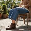 image:imageCUSHIONAIRE Taco Womens Ankle Bootie  Low Heel Ankle Boots for Women with Memory Foam Comfort Side Zipper and Wide Widths AvailableBrown Smooth