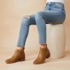 image:imageCUSHIONAIRE Taco Womens Ankle Bootie  Low Heel Ankle Boots for Women with Memory Foam Comfort Side Zipper and Wide Widths AvailableChestnut Smooth
