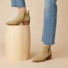 image:imageCUSHIONAIRE Taco Womens Ankle Bootie  Low Heel Ankle Boots for Women with Memory Foam Comfort Side Zipper and Wide Widths AvailableTan Vegan Suede