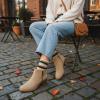 image:imageCUSHIONAIRE Taco Womens Ankle Bootie  Low Heel Ankle Boots for Women with Memory Foam Comfort Side Zipper and Wide Widths AvailableTan Vegan Suede