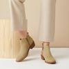 image:imageCUSHIONAIRE Taco Womens Ankle Bootie  Low Heel Ankle Boots for Women with Memory Foam Comfort Side Zipper and Wide Widths AvailableTan Vegan Suede