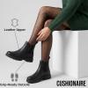 image:imageCUSHIONAIRE Womens Britain Chelsea Boots Soft Vegan Leather NonSlip Sole Memory Foam Back Pull Tab Ankle Boots for Women Wide WidthsBlack Nappa
