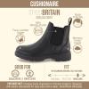 image:imageCUSHIONAIRE Womens Britain Chelsea Boots Soft Vegan Leather NonSlip Sole Memory Foam Back Pull Tab Ankle Boots for Women Wide WidthsBlack Nappa