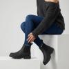 image:imageCUSHIONAIRE Womens Britain Chelsea Boots Soft Vegan Leather NonSlip Sole Memory Foam Back Pull Tab Ankle Boots for Women Wide WidthsBlack Rugged