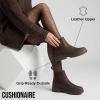 image:imageCUSHIONAIRE Womens Britain Chelsea Boots Soft Vegan Leather NonSlip Sole Memory Foam Back Pull Tab Ankle Boots for Women Wide WidthsEspresso