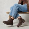 image:imageCUSHIONAIRE Womens Britain Chelsea Boots Soft Vegan Leather NonSlip Sole Memory Foam Back Pull Tab Ankle Boots for Women Wide WidthsEspresso