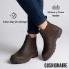 image:imageCUSHIONAIRE Womens Britain Chelsea Boots Soft Vegan Leather NonSlip Sole Memory Foam Back Pull Tab Ankle Boots for Women Wide WidthsEspresso