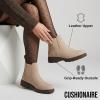 image:imageCUSHIONAIRE Womens Britain Chelsea Boots Soft Vegan Leather NonSlip Sole Memory Foam Back Pull Tab Ankle Boots for Women Wide WidthsSand