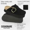 image:imageCUSHIONAIRE Womens Granola Previous Buckle Issue Fixed Genuine Suede Cork Footbed Platform Clog Comfort Wide Widths AvailableBlack
