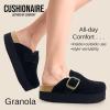 image:imageCUSHIONAIRE Womens Granola Previous Buckle Issue Fixed Genuine Suede Cork Footbed Platform Clog Comfort Wide Widths AvailableBlack