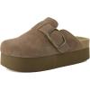image:imageCUSHIONAIRE Womens Granola Previous Buckle Issue Fixed Genuine Suede Cork Footbed Platform Clog Comfort Wide Widths AvailableTaupe