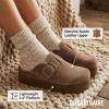 image:imageCUSHIONAIRE Womens Granola Previous Buckle Issue Fixed Genuine Suede Cork Footbed Platform Clog Comfort Wide Widths AvailableTaupe