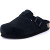 image:imageCUSHIONAIRE Womens Hana Cork footbed clog with Genuine Leather upper Faux Fur lining and ComfortBlack