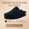 image:imageCUSHIONAIRE Womens Hana Cork footbed clog with Genuine Leather upper Faux Fur lining and ComfortBlack