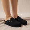 image:imageCUSHIONAIRE Womens Hana Cork footbed clog with Genuine Leather upper Faux Fur lining and ComfortBlack