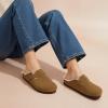 image:imageCUSHIONAIRE Womens Hana Cork footbed clog with Genuine Leather upper Faux Fur lining and ComfortBrown