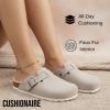 image:imageCUSHIONAIRE Womens Hana Cork footbed clog with Genuine Leather upper Faux Fur lining and ComfortStone