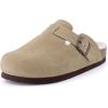 image:imageCUSHIONAIRE Womens Hana Cork footbed clog with Genuine Leather upper Faux Fur lining and ComfortTaupe