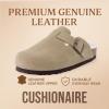 image:imageCUSHIONAIRE Womens Hana Cork footbed clog with Genuine Leather upper Faux Fur lining and ComfortTaupe