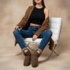 image:imageCUSHIONAIRE Womens Hipster pull on boot Memory FoamTaupe Genuine Suede