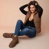image:imageCUSHIONAIRE Womens Hipster pull on boot Memory FoamTaupe Genuine Suede