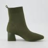 image:imageCUSHIONAIRE Womens Milo Stretch Ankle Sock Boot  Soft Knit Upper Memory Foam Padding Lightweight 175 Heel Wide Widths AvailableDark Olive