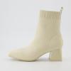 image:imageCUSHIONAIRE Womens Milo Stretch Ankle Sock Boot  Soft Knit Upper Memory Foam Padding Lightweight 175 Heel Wide Widths AvailableIvory