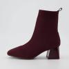 image:imageCUSHIONAIRE Womens Milo Stretch Ankle Sock Boot  Soft Knit Upper Memory Foam Padding Lightweight 175 Heel Wide Widths AvailablePlum