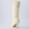 image:imageCUSHIONAIRE Womens Posh Faux Shearling Furry Boot with Stiletto Heel Memory Foam Wide Widths AvailableBeige Fur
