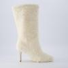 image:imageCUSHIONAIRE Womens Posh Faux Shearling Furry Boot with Stiletto Heel Memory Foam Wide Widths AvailableBeige Fur