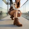image:imageCUSHIONAIRE Womens Rena Lace up boot Memory FoamTan
