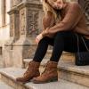 image:imageCUSHIONAIRE Womens Rena Lace up boot Memory FoamTan