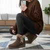 image:imageCUSHIONAIRE Womens Rhodes Faux Suede Winter Booties  Fur Boots for Women with Memory Foam Comfy Boots with Faux Fur Side Zipper 2Inch Wedge Heel Wide Widths AvailableTaupe