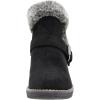 image:imageCUSHIONAIRE Womens Rhodes Faux Suede Winter Booties  Fur Boots for Women with Memory Foam Comfy Boots with Faux Fur Side Zipper 2Inch Wedge Heel Wide Widths AvailableBlack