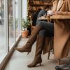 image:imageCUSHIONAIRE Womens Stiles high kitten heel boot with Memory FoamBrown