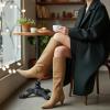 image:imageCUSHIONAIRE Womens Stiles high kitten heel boot with Memory FoamTan