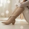 image:imageCUSHIONAIRE Womens Stiles high kitten heel boot with Memory FoamTaupe