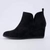 image:imageCUSHIONAIRE Womens Tito Wedge Bootie  Soft Vegan Suede Memory Foam Wide Width AvailableBlack