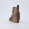 image:imageCUSHIONAIRE Womens Tito Wedge Bootie  Soft Vegan Suede Memory Foam Wide Width AvailableTaupe