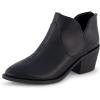 image:imageCUSHIONAIRE Rodeo Cowboy Boots for Women Stylish Short Pointed Toe Western Ankle Boots with Low Block Heel and Back ZipperBlack