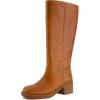 image:imageCUSHIONAIRE Sawyer Genuine Leather Tall Chunky Heel Womens Boots  Pull On Casual Knee High Boots for WomenSaddle