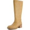image:imageCUSHIONAIRE Sawyer Tall Chunky Heel Womens Boots  Pull On Casual Knee High Boots for WomenHoney