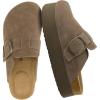 image:imageCUSHIONAIRE Womens Granola Previous Buckle Issue Fixed Genuine Suede Cork Footbed Platform Clog Comfort Wide Widths AvailableTaupe