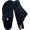 image:imageCUSHIONAIRE Womens Hana Cork footbed clog with Genuine Leather upper Faux Fur lining and ComfortBlack
