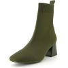 image:imageCUSHIONAIRE Womens Milo Stretch Ankle Sock Boot  Soft Knit Upper Memory Foam Padding Lightweight 175 Heel Wide Widths AvailableDark Olive