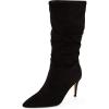 image:imageCUSHIONAIRE Womens Porsha Slouchy Vegan Suede MidCalf Scrunch Boot with Pointed Toe Memory Foam amp 3Inch Heel  Wide Widths AvailableBlack